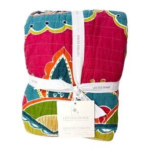 New Levtex Home Amelie Quilted Throw 50x60 Timeless Collection Colorful NWT